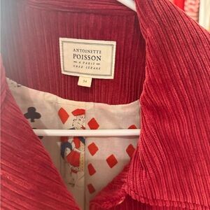 Sézane Red Corduroy Bomber Jacket